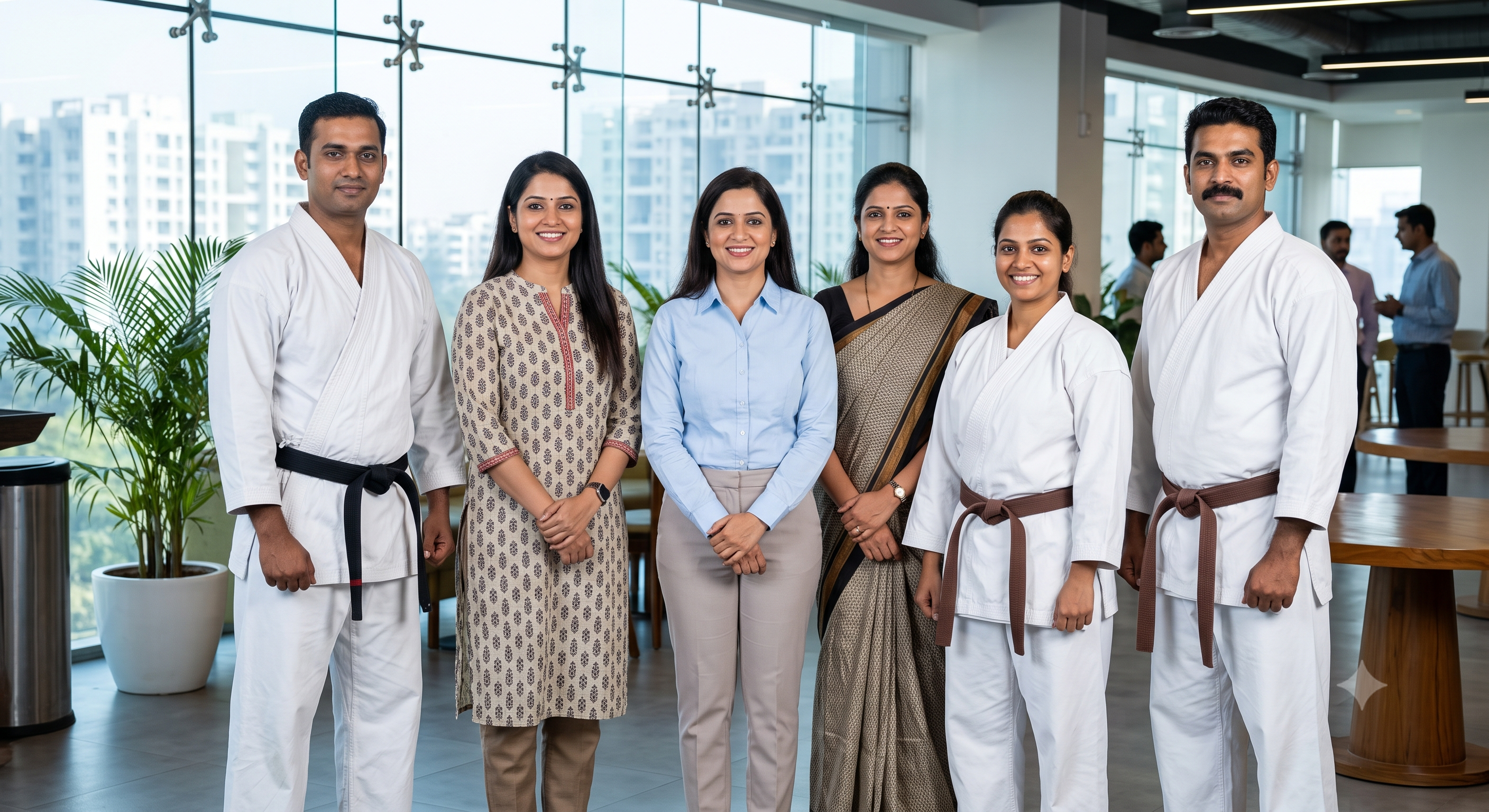 A corporate workshop group